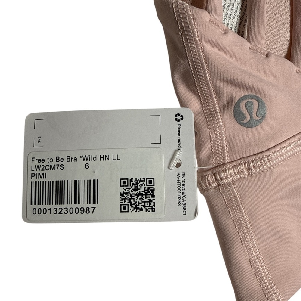 Lululemon Free To Be Wild High Neck Long Line Bra NWT Pink Mist Size 6 - Picture 5 of 5